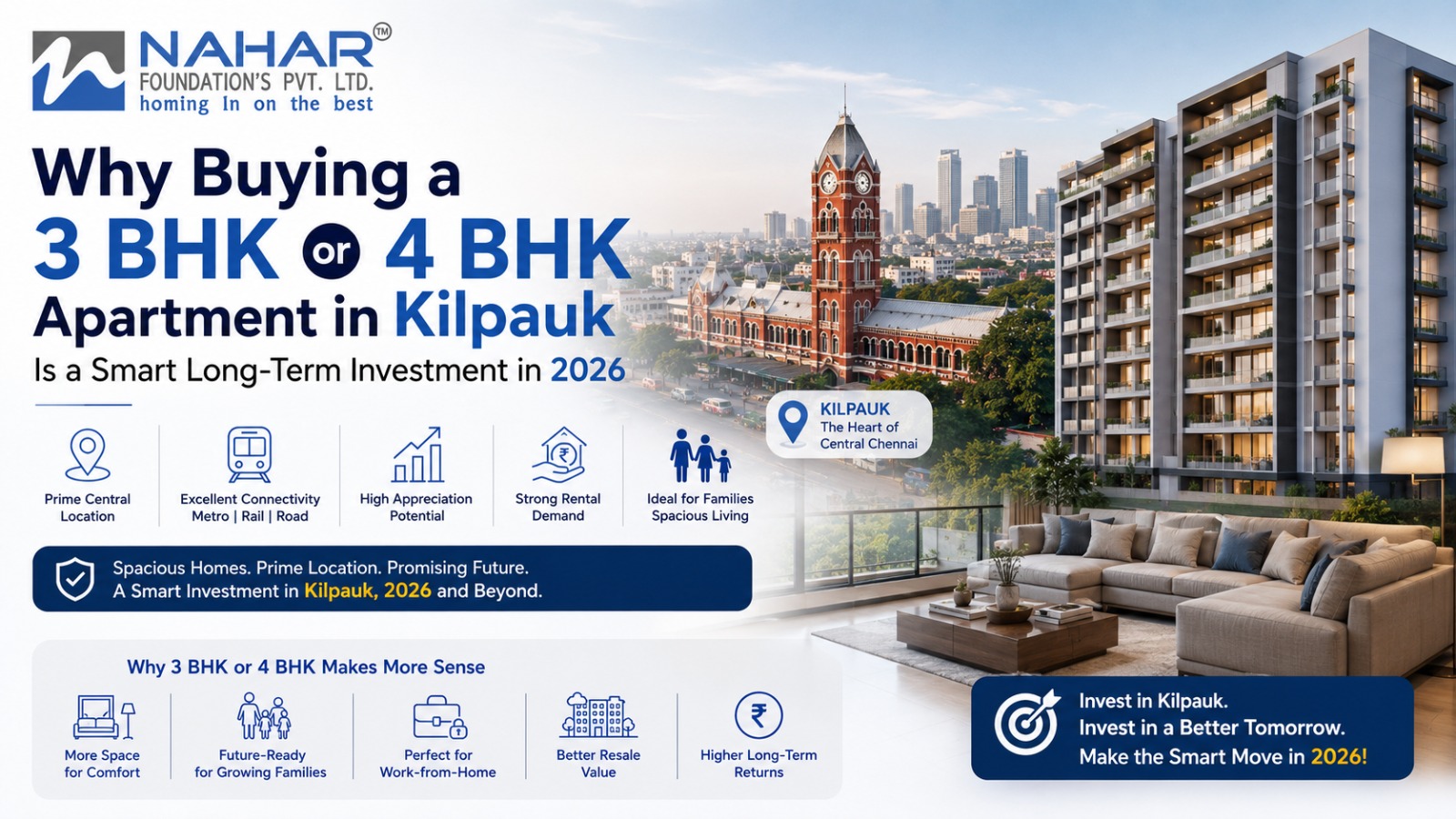 3 & 4 BHK Apartments in Kilpauk